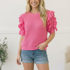 Flirty Flutter Sleeve Knit Top