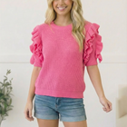 Flirty Flutter Sleeve Knit Top