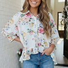 Home for the Weekend Floral Peplum Blouse