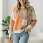 Orange Creamsicle Colorblock Pullover