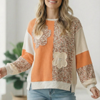 Orange Creamsicle Colorblock Pullover