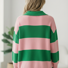 I'll Be On The Sidelines Green and Pink Sweater