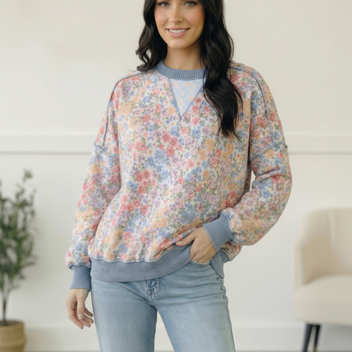 Meadow Breeze Floral Pullover
