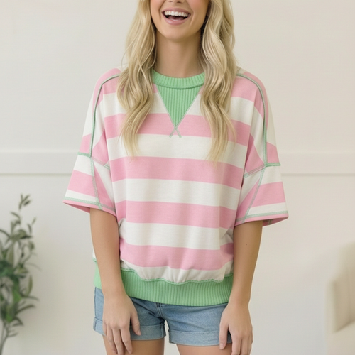 Pink Sugar Rush Colorblock Tee