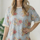 Vintage Bloom Light Blue Boyfriend Tee