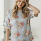 Vintage Bloom Light Blue Boyfriend Tee