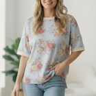 Vintage Bloom Light Blue Boyfriend Tee