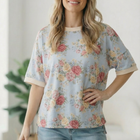 Vintage Bloom Light Blue Boyfriend Tee