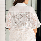 Head in the Clouds Lace Button Down
