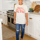 Here For The Pie Graphic T-Shirt In Cream