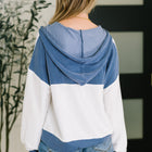 Here for Now Color Block Hoodie in Blue