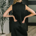 High Tide High Neck Embossed Sleeveless Dress in Black