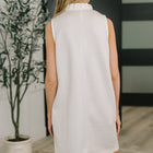High Tide High Neck Embossed Sleeveless Dress in Off White