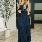 Hold Me Down Midi Dress in Navy