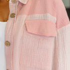 Hot & Unbothered Full Front Button Down Shacket in Pink