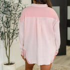 Hot & Unbothered Full Front Button Down Shacket in Pink