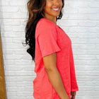 I Don't Have to Choose V-Neck Tee in Hot Coral