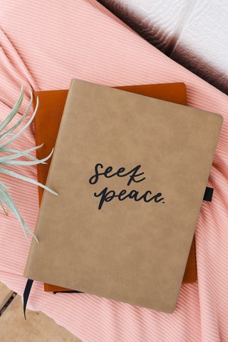 Seek Peace | leather journal notebook