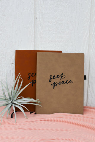 Seek Peace | leather journal notebook
