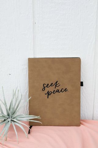 Seek Peace | leather journal notebook