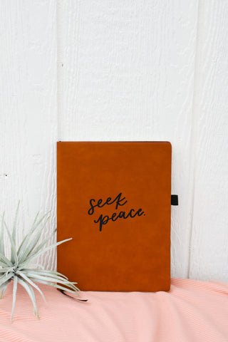 Seek Peace | leather journal notebook