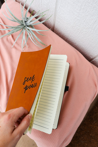 Seek Peace | leather journal notebook