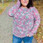Magenta & Teal Vintage Two Tone Knit Top