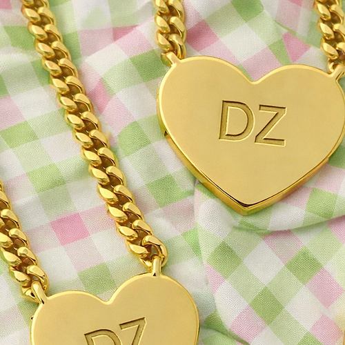 SC - Delta Zeta Engraved Gold Necklace
