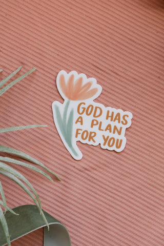 God has a plan for you | handlettered sticker