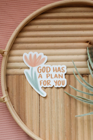 God has a plan for you | handlettered sticker