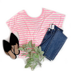 Bubblegum Stripes Twist Back Tee
