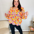 Chasing Dreams Ribbon Tie Bow Babydoll Puff Elastic Sleeve Floral Top