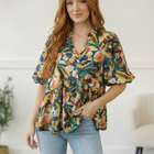 Painted Floral Jungle Blouse