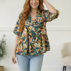 Painted Floral Jungle Blouse