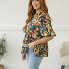 Painted Floral Jungle Blouse