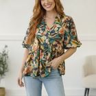 Painted Floral Jungle Blouse