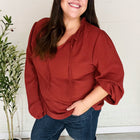 Feeling Femme Burgundy Frilled Edge V Neck Tie Top