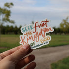 Seek First | handlettered sticker