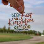 Seek First | handlettered sticker