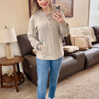 Cozy Henley Top In Oatmeal