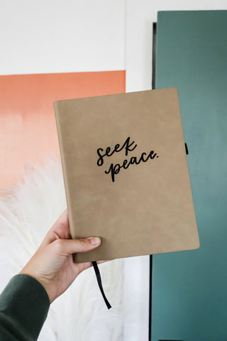 Seek Peace | leather journal notebook