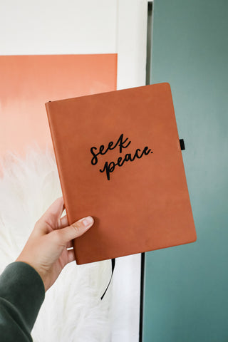 Seek Peace | leather journal notebook