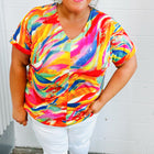 Watercolor Paint Strokes V Neck Top