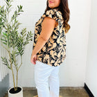 You Got This Black Paisley Print V Neck Flutter Sleeve Top
