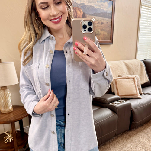 Light Blue Cozy Shacket