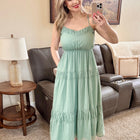 Tiered Spring Green Dress