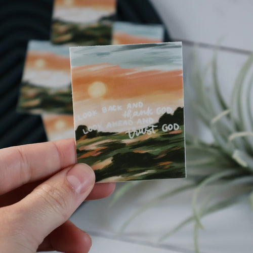 Look Back | handlettered sticker