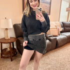 Corded Skort in Black