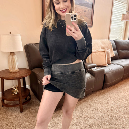 Corded Skort in Black