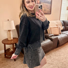 Corded Skort in Black